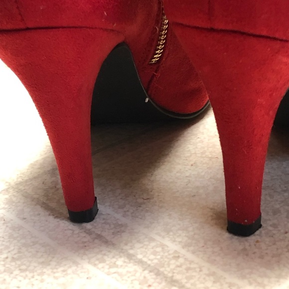 Like 🆕Bellini red suede feel Sz8M Claudia style 3 inch heel 8 inch boot length - Picture 11 of 17